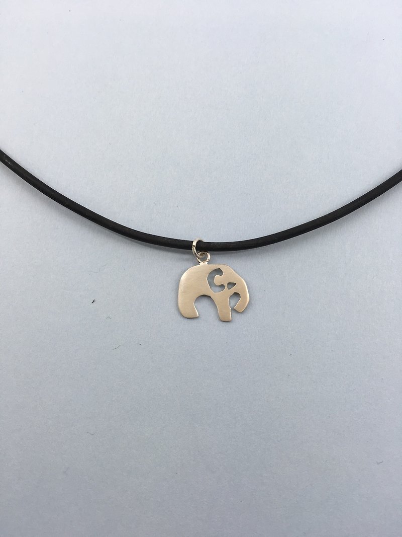 ✴BR's Bole Si ✴ totem silver elephant pendant necklace - สร้อยคอ - โลหะ สีเงิน