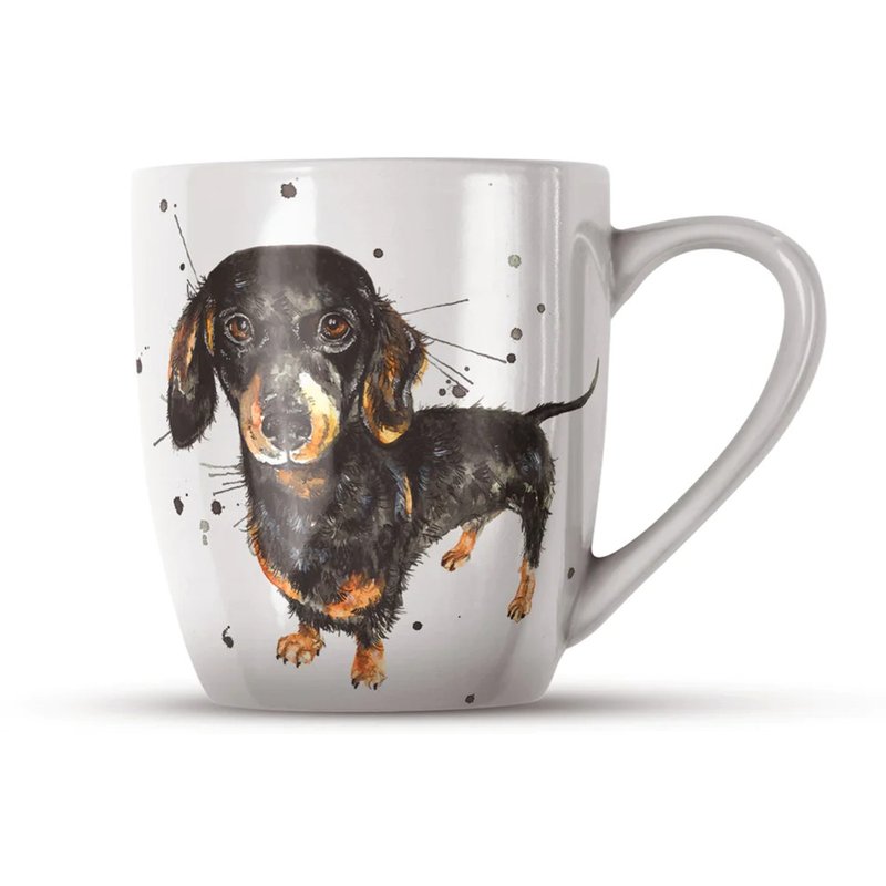 WRAPTIOUS / 骨瓷杯 / 潑墨臘腸狗 - 咖啡杯/馬克杯 - 陶 黑色
