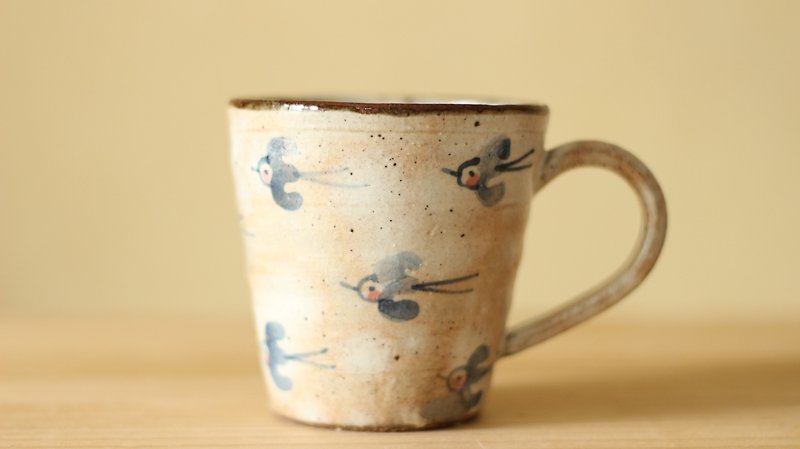Blue bird cup - Mugs - Other Materials White