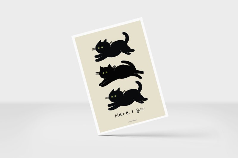 Here I Go card (A5/A6) - 卡片/明信片 - 紙 藍色