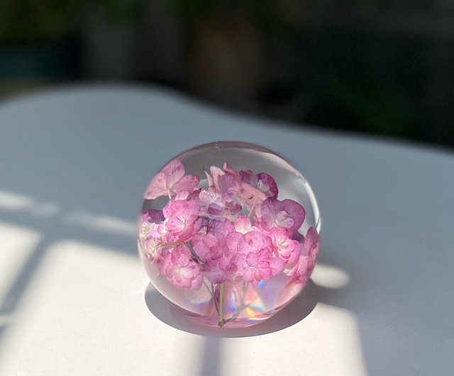 天然本物の花アジサイ標本クリスタルボール植物ギフト装飾装飾品