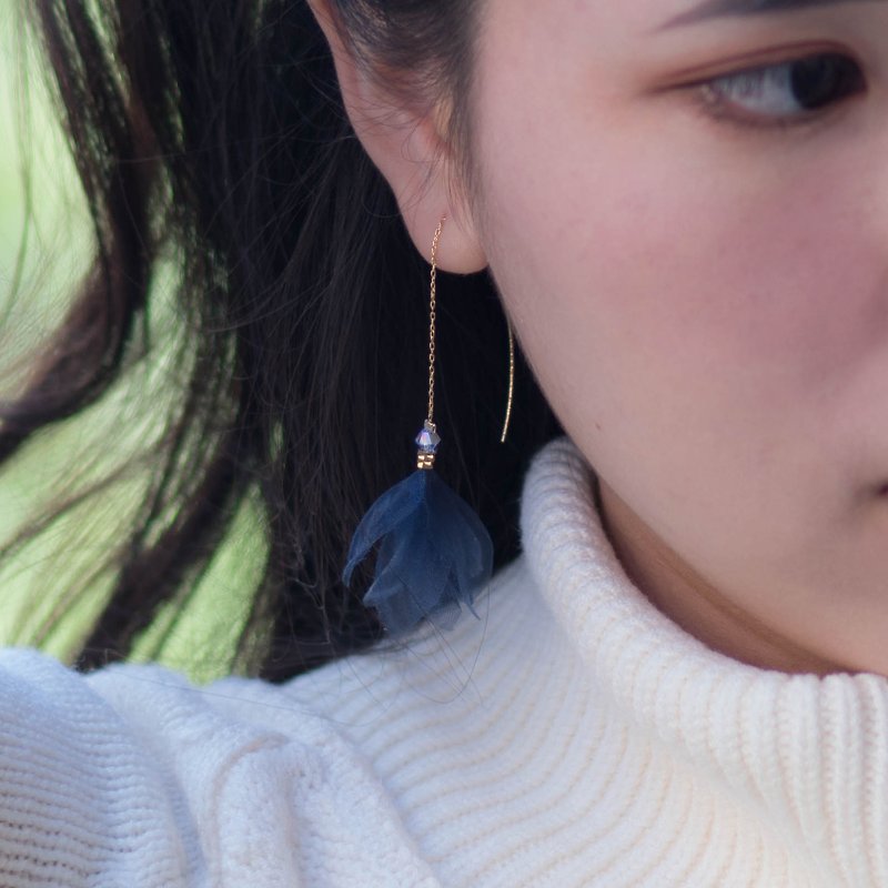 Atlanna | Azure Crystal Drop Knot Earrings