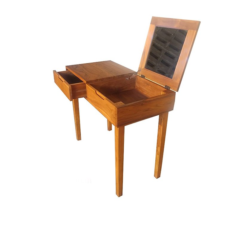Wood Dining Tables & Desks Brown - [Jidi City 100% Teak Furniture] PP578S1R Teak Reversible Double Drawer Dressing Table