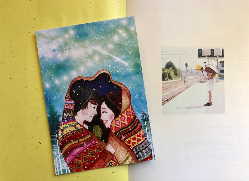 [Illustrated postcard] staring at you in your eyes (with cowhide envelope) - การ์ด/โปสการ์ด - กระดาษ หลากหลายสี