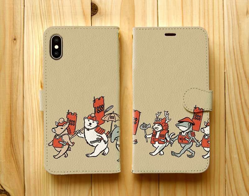 Polyester Phone Cases Khaki - Smartphone cover / notebook type Sanada Corps Beige