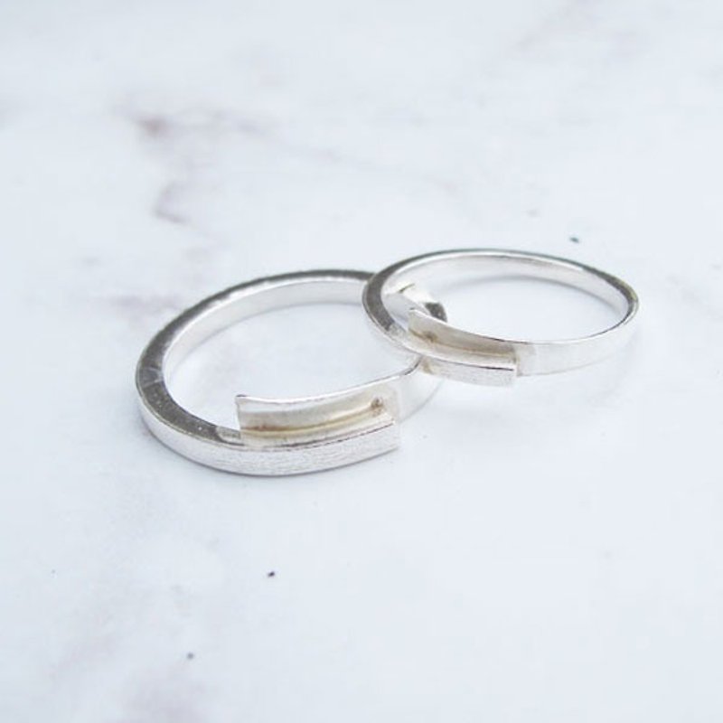 [Handmade Custom Rings] Overlapping | Sterling Silver Couple Rings | - Couples' Rings - Sterling Silver Silver