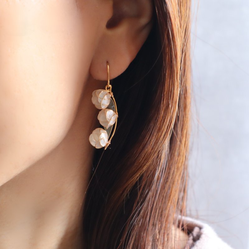 lily of the valley earrings - ต่างหู - เรซิน ขาว