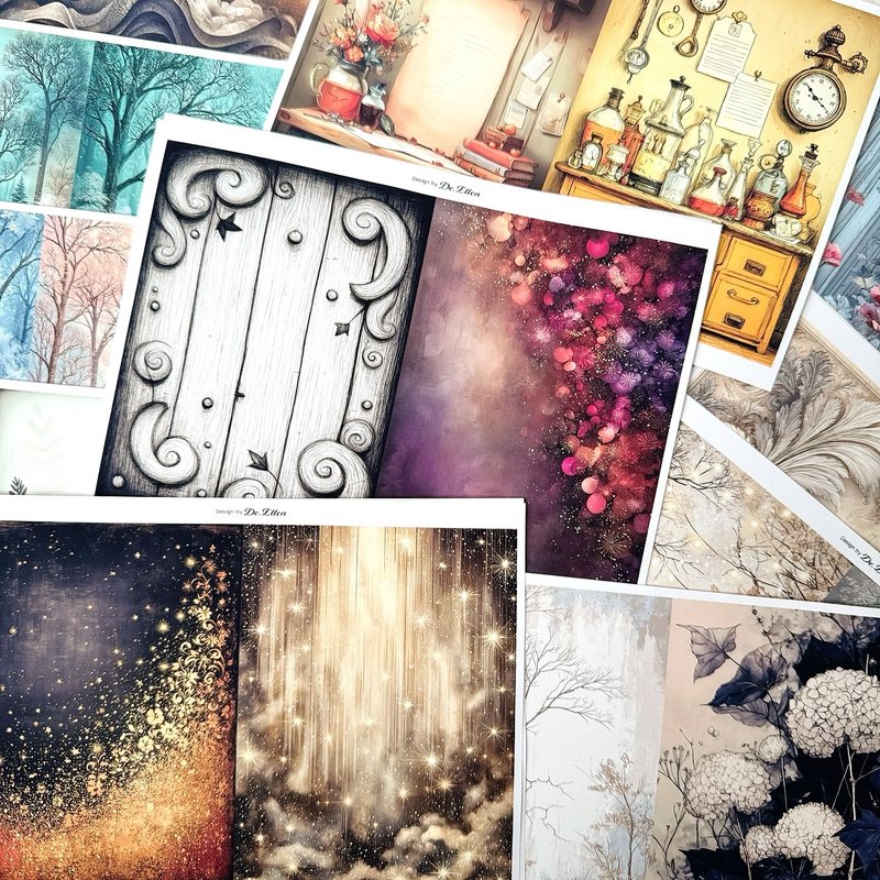 Z734+Z735+Z736+Z737+Z738+Z739 - a variety of background - สติกเกอร์ - กระดาษ 