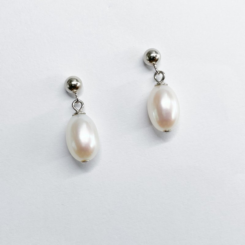 Pearl Earrings & Clip-ons - PJ. Simple water drop pearl earrings