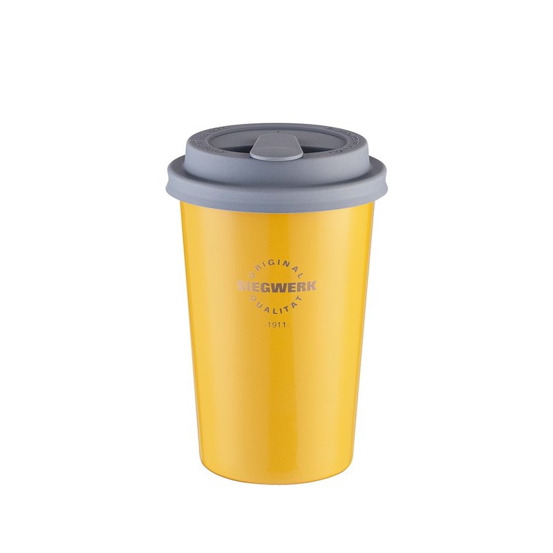 【SIEGWERK】德國琺瑯迷你隨行杯350ml_芥末黃 - 水瓶/水壺 - 琺瑯 黃色