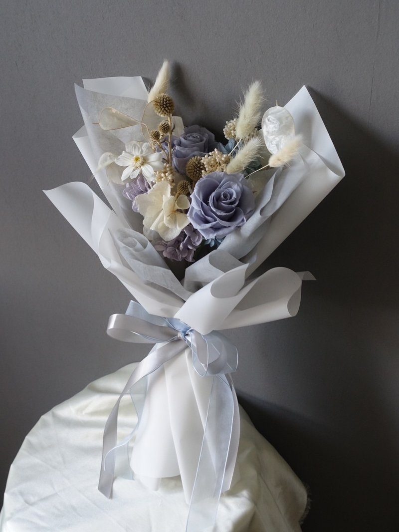 Grace Series-Eternal Rose Bouquet - Dried Flowers & Bouquets - Plants & Flowers Blue