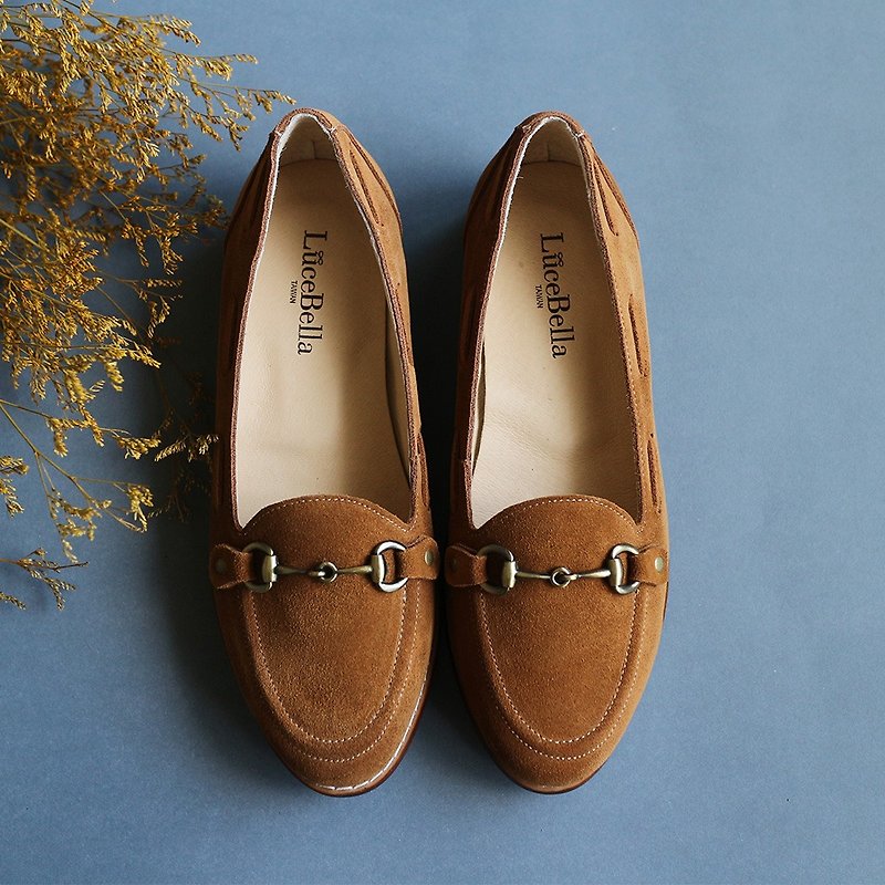 【Owl】3M Waterproof Leather Flat Shoes - Brown - รองเท้ากันฝน - หนังแท้ สีนำ้ตาล