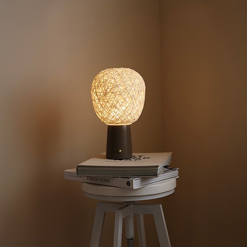 Weav Handwoven Mobile Table Lamp - Lighting - Paper Khaki