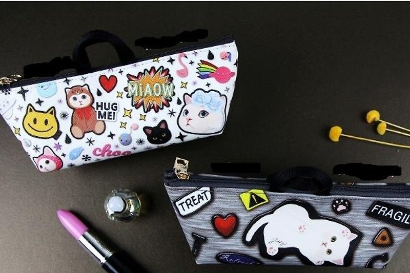 Jetoy, sweet cat bag type Pencil _Gray Patch ~ J1609504 - Pencil Cases - Other Materials Gray