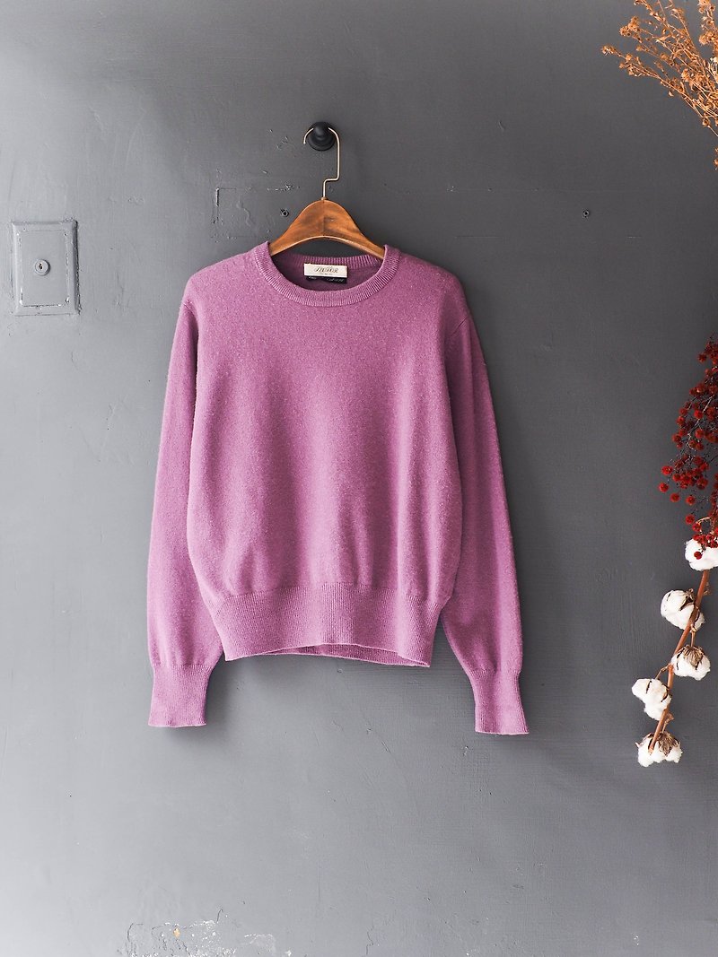 River Hill - Tokushima purple pink lotus classic plain cashmere coat Kashimier Love Season antique vintage sweater cashmere vintage oversize - Women's Sweaters - Wool Purple
