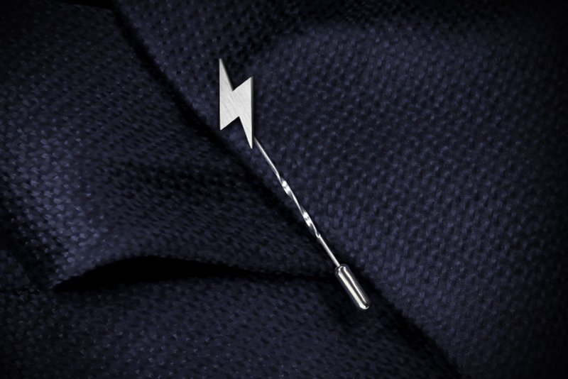 Superhero lapel pin, Tie Pin, Flash Tie Tack, 925 Sterling Silver lapel pin - Ties & Tie Clips - Sterling Silver Silver