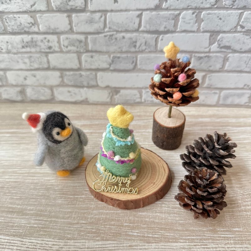 Wool Felt Christmas Limited-Christmas Tree Pin Insert-Magic Star - ของวางตกแต่ง - ขนแกะ สีเขียว