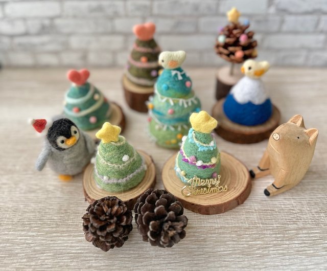 ☆rara トイプードル クリスマス ツリー 羊毛フェルト 置物 ☆rara