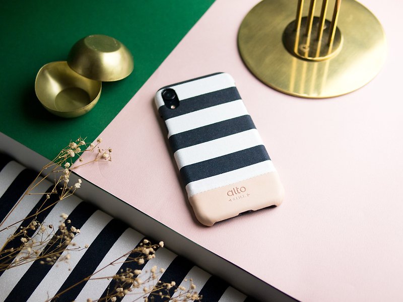 Alto iPhone XR Denim Leather Case – Zebra - เคส/ซองมือถือ - หนังแท้ สีน้ำเงิน