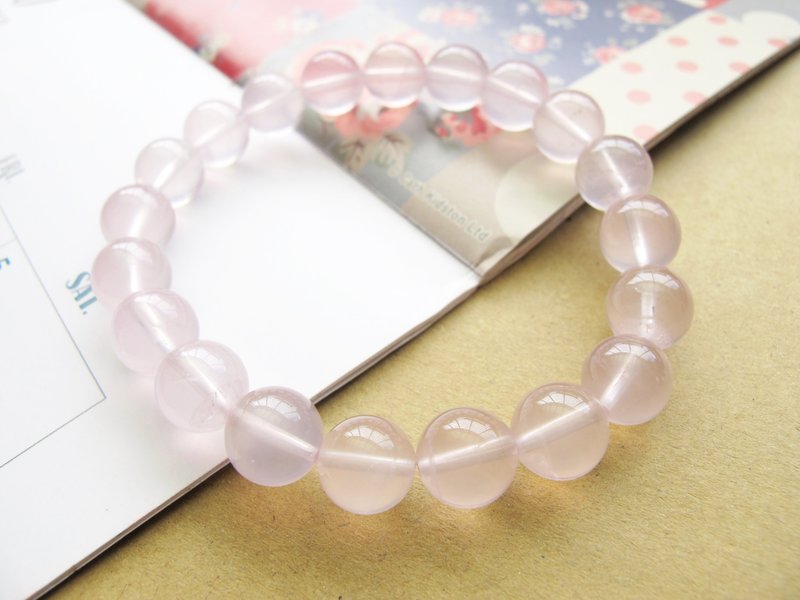 粉晶9.5mm【粉粉系】好人緣加持 愛情天然石系列 原件寄出 - 手鍊/手環 - 水晶 粉紅色