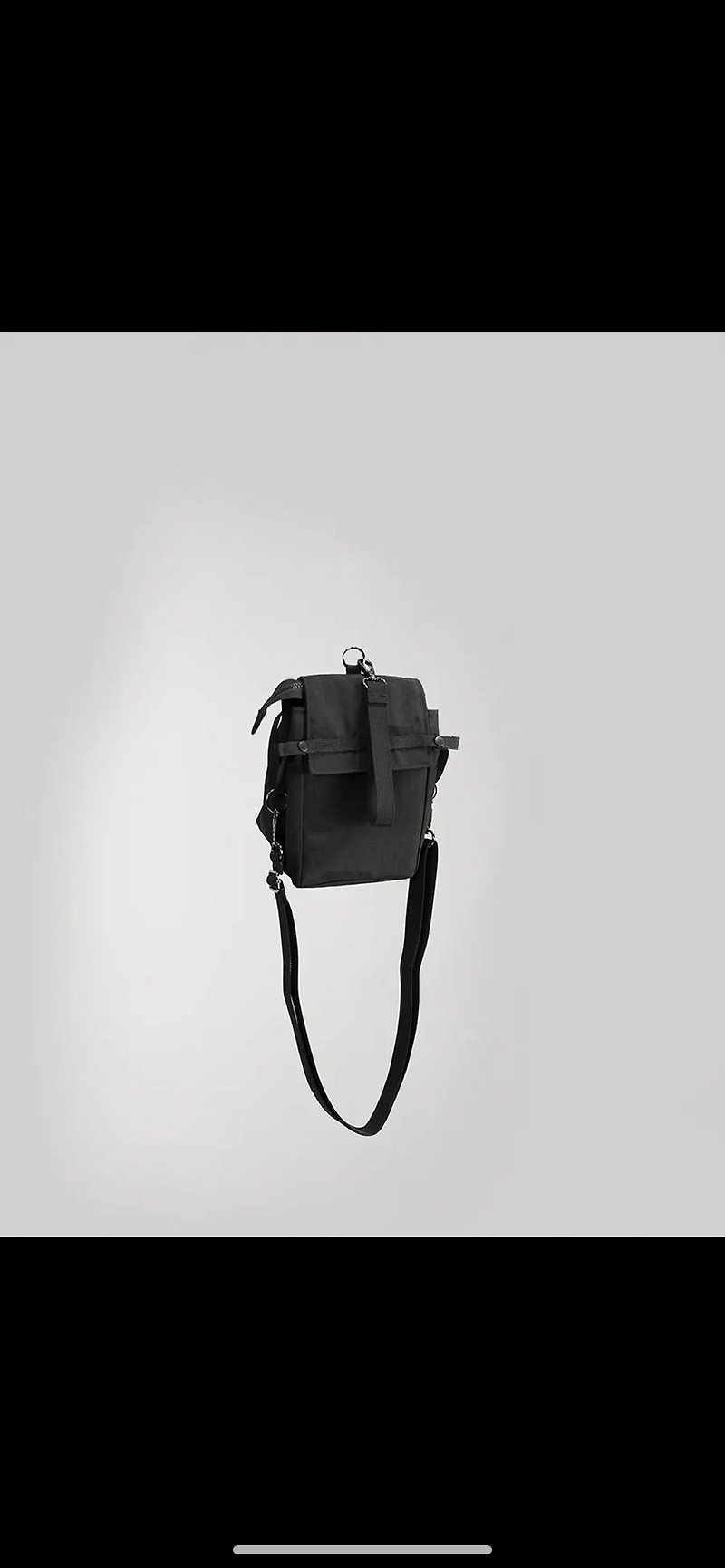 Limpact Ame x MUKK jointly designed simple zippered small bag - กระเป๋าแมสเซนเจอร์ - วัสดุกันนำ้ สีดำ