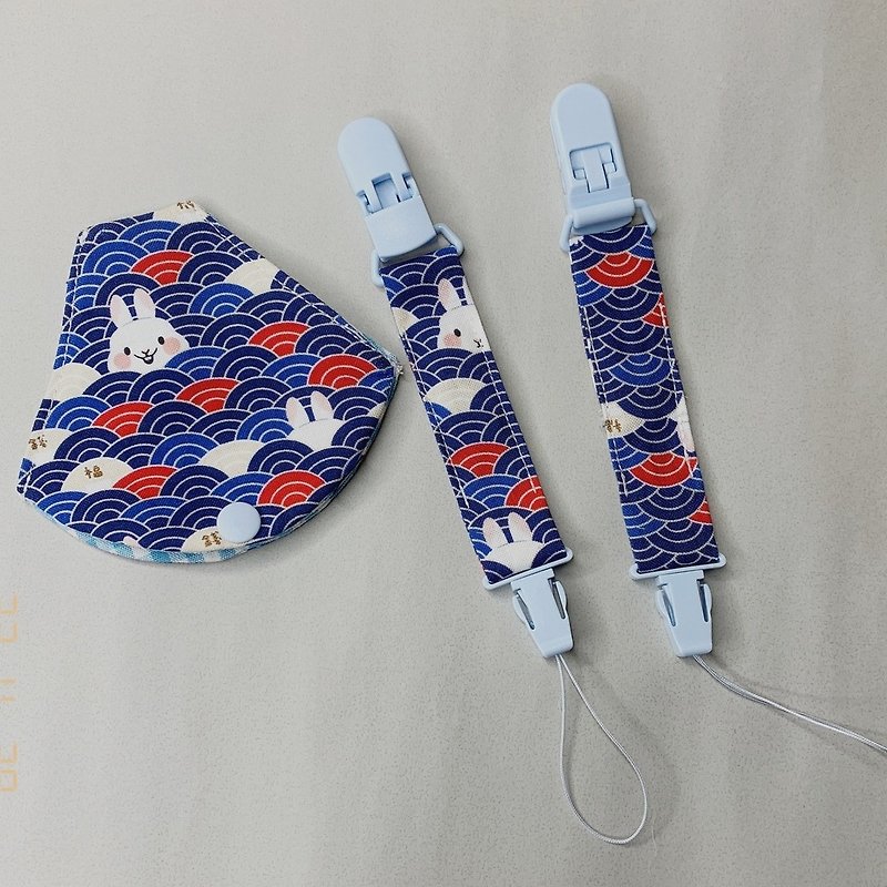 Pacifier bag set/one bag and two straps - ขวดนม/จุกนม - ผ้าฝ้าย/ผ้าลินิน 