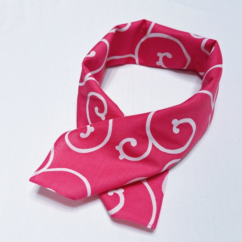 京都風呂敷包巾-唐草-中巾(粉) - 手帕 - 棉．麻 粉紅色