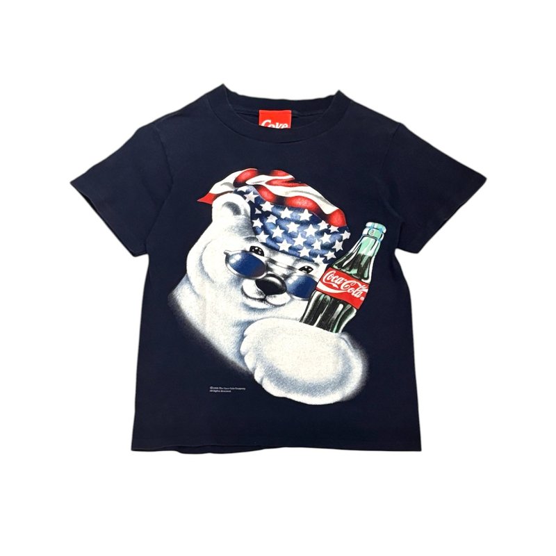 1995 vintage Coca Cola 北極熊 T-shirt - 女 T 恤 - 棉．麻 多色