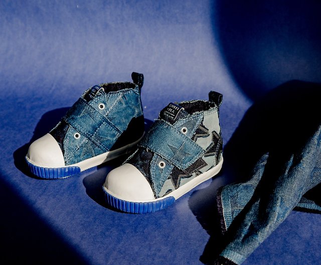 Jacquard denim overlay children's shoes - Meteor RYUSEI, Bag combination