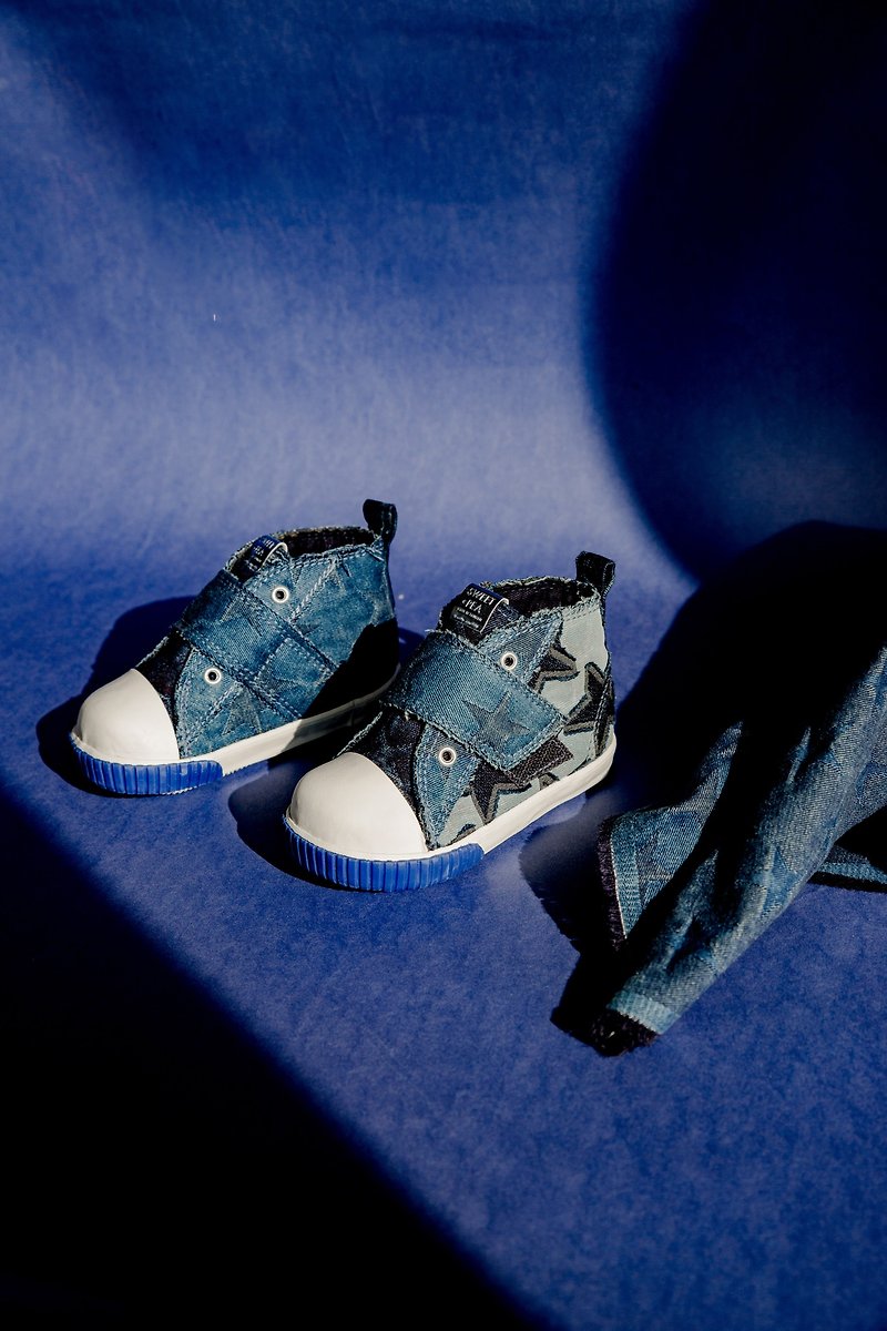 Jacquard denim overlay children's shoes - Meteor RYUSEI | Bag combination | - อื่นๆ - ผ้าฝ้าย/ผ้าลินิน สีน้ำเงิน