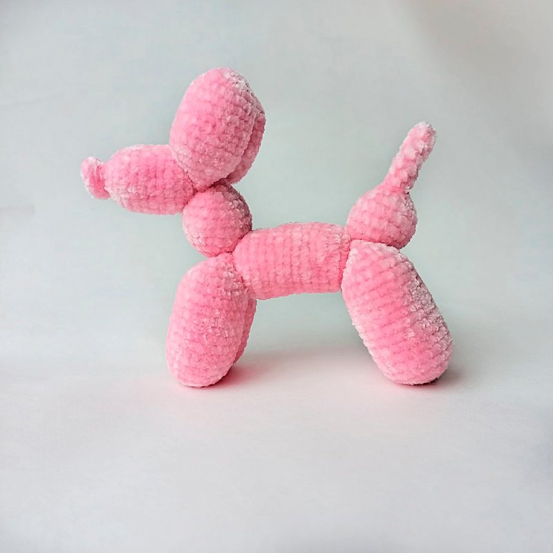 Balloon dog Stuffed animal toy Crochet pink toy - ของเล่นเด็ก - งานปัก สึชมพู