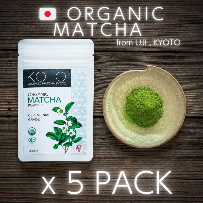 Organic Ceremonial grade Matcha from KYOTO UJI 30g x. 5 pack set : 宇治有機抹茶 x 5パック - 茶葉/茶包/水果茶 - 新鮮食材 綠色