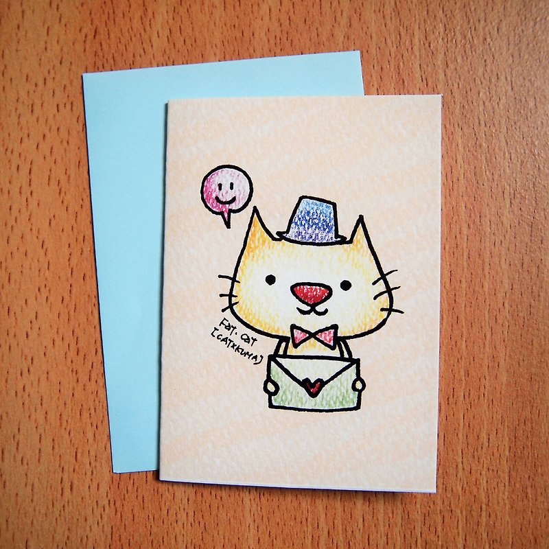 紙 カード・はがき 多色 - ユニバーサルカード-猫はあなたを祝福します（オレンジ）