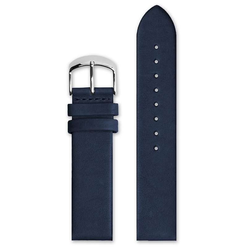 HYPERGRAND皮革錶帶 - 20mm - 藍色小牛皮(銀釦)