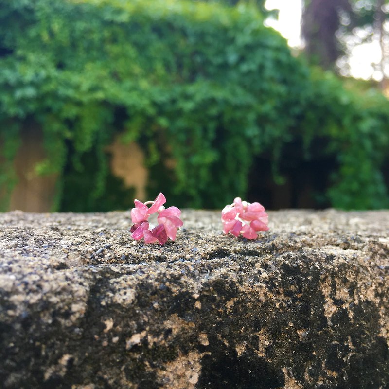 wreath - Earrings & Clip-ons - Gemstone Pink