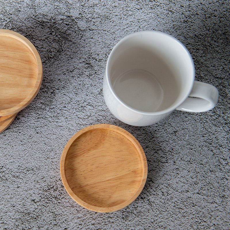 cup holder, (1 set contains 2 pieces) Material made of wood. - 盤子/餐盤 - 陶 咖啡色