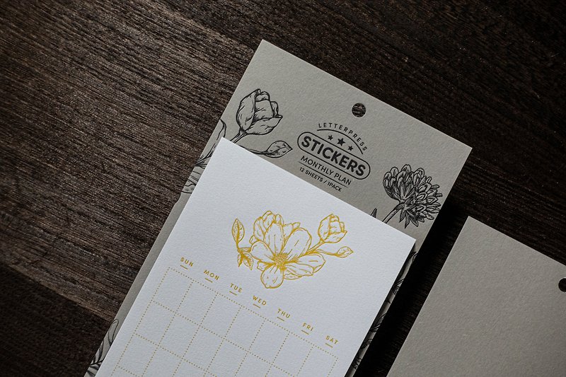 Letterpress Plant Series Handbook Calendar Sticker / Yellow - Stickers - Paper Yellow