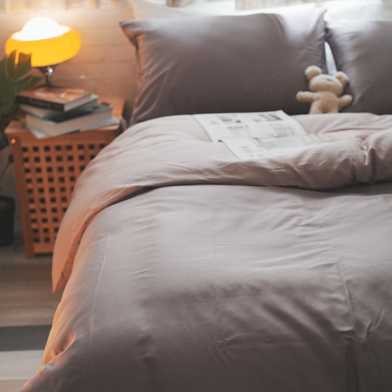 Top Silky-Taro Milkshake Thin Bed Duvet Set (100 Counts) 100% Tencel Made in Taiwan - เครื่องนอน - วัสดุอื่นๆ สีม่วง