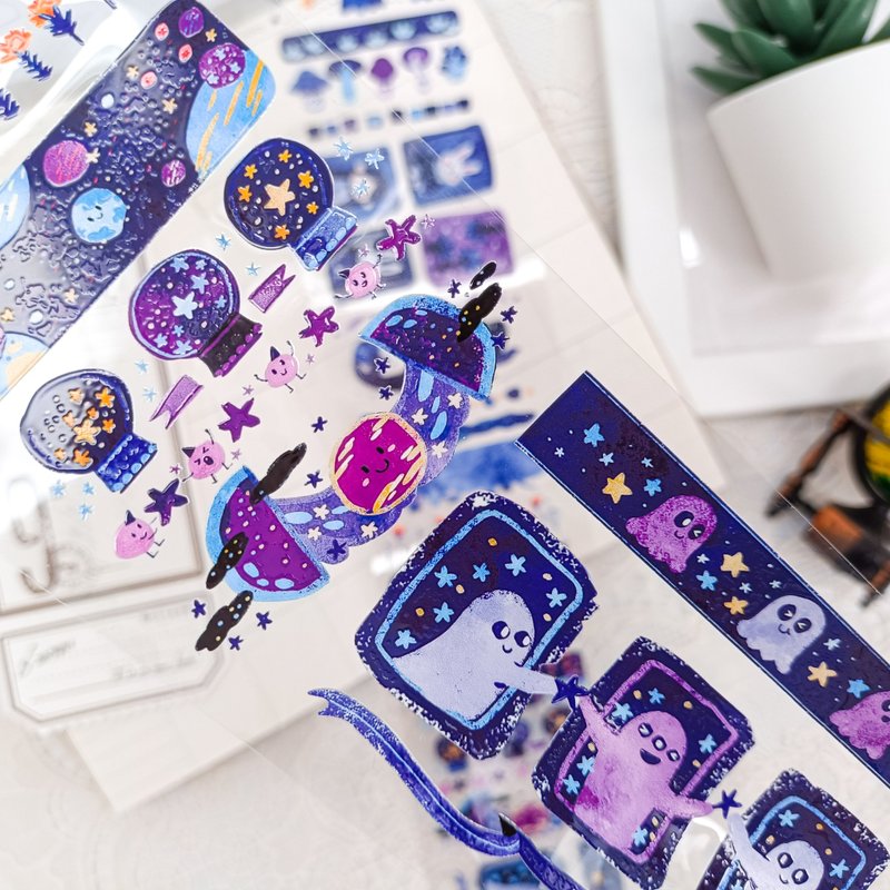 NO.600 / 宇宙秘密Universe Secret / 裝飾膠帶Masking Tape - 紙膠帶/和紙/PET - 塑膠 多色