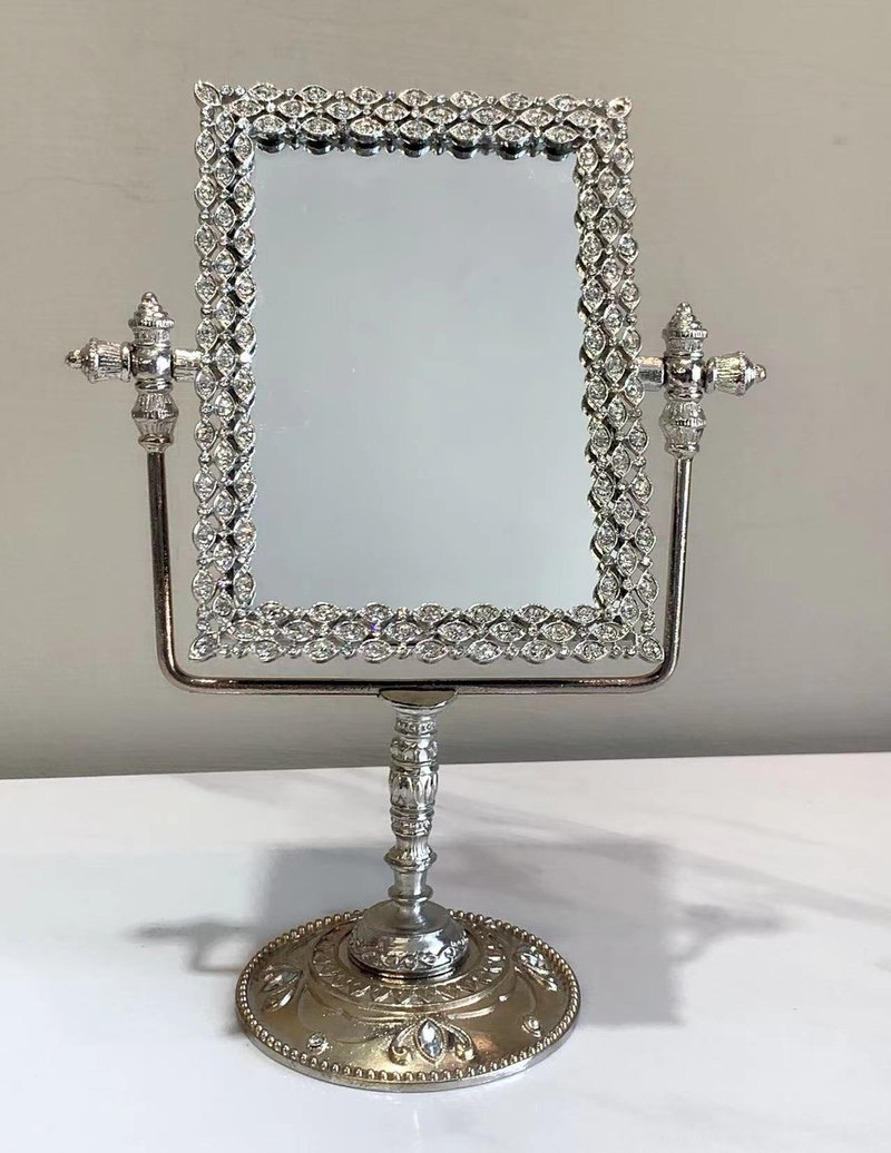 【Carrara-Barocco style】Beautiful Lady Classical Square Table Mirror - ของวางตกแต่ง - โลหะ 