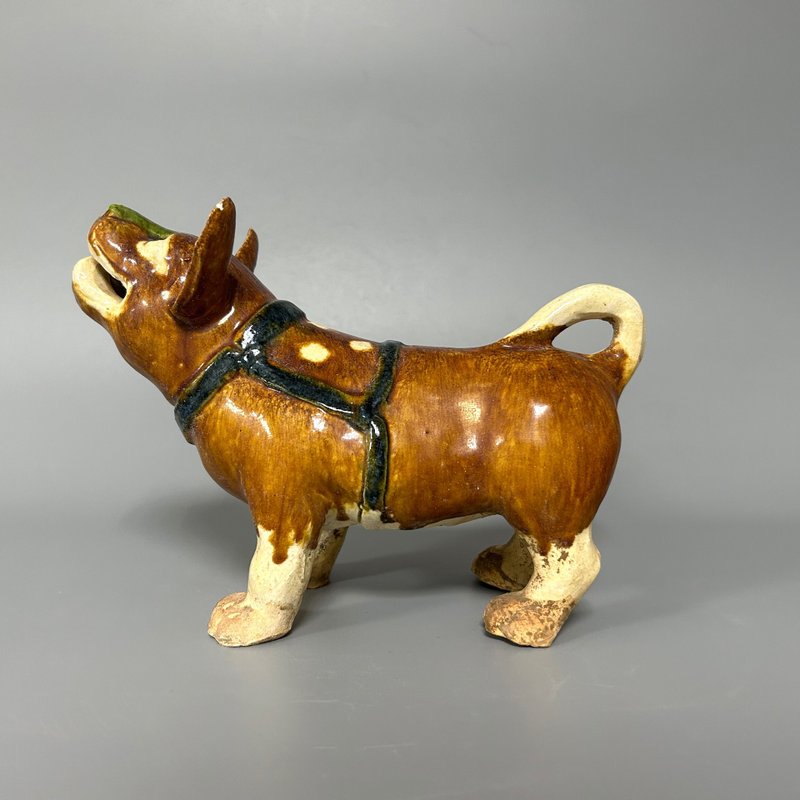 唐三彩犬俑 - 擺飾/家飾品 - 陶 卡其色