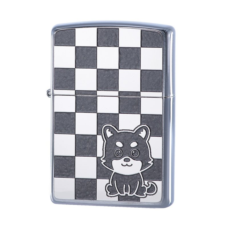 【ZIPPO官方旗艦店】 方格可愛柴犬防風打火機 ZA-4-72C - 其他 - 銅/黃銅 