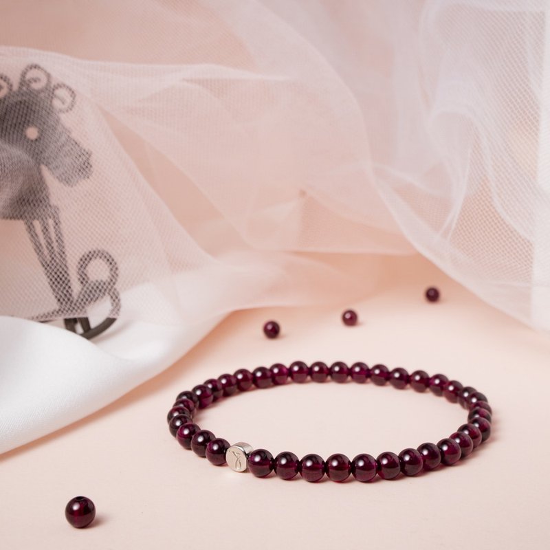 Garnet | Natural Energy Bracelet | 4-5mm - สร้อยข้อมือ - คริสตัล สีม่วง