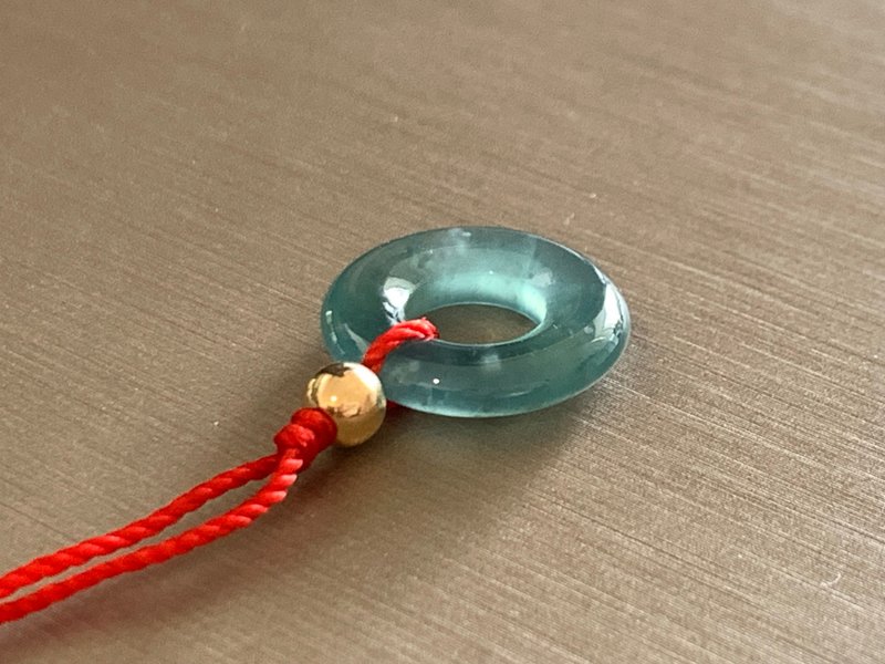 速出貨~天然翡翠甜甜圈平安扣~冰種藍水翡翠~滿月禮 - 彌月禮盒 - 玉石 多色
