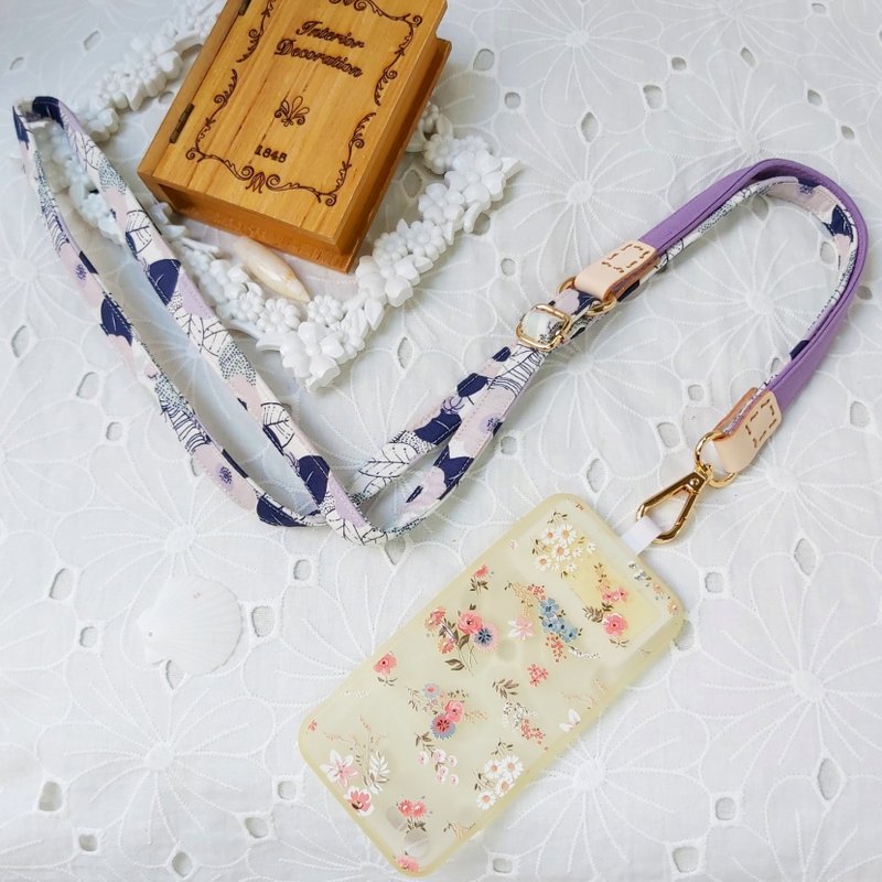 Three-in-one multi-functional lavender Korean cotton mobile phone oblique strap / oblique strap / back rope / lanyard - Lanyards & Straps - Cotton & Hemp Purple