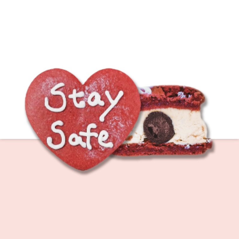 STAY SAFE red velvet macaron - เค้กและของหวาน - อาหารสด สีส้ม