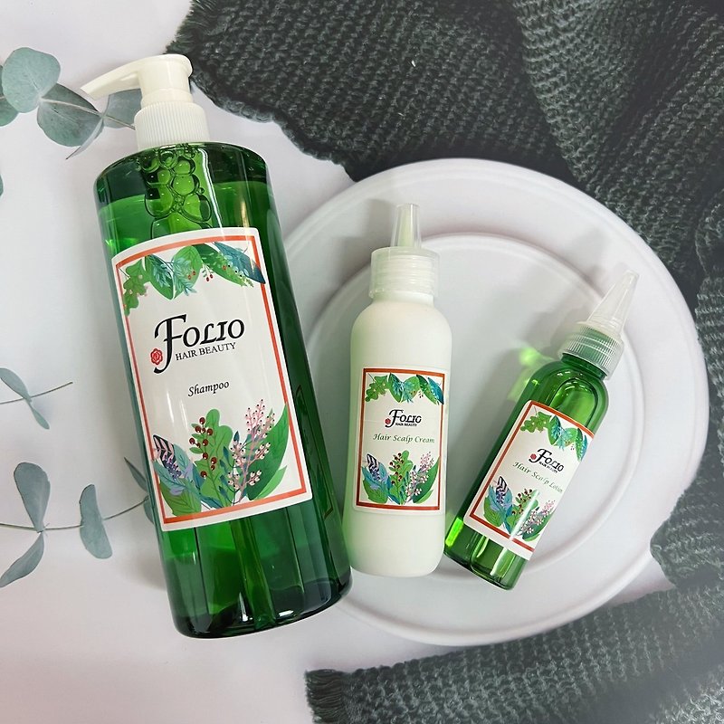 Folio Herbal Purifying Series Scalp Conditioning Offer Combination Shampoo Scalp Conditioner - แชมพู - วัสดุอื่นๆ สีเขียว