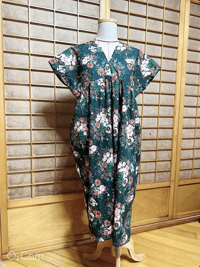 long dress - One Piece Dresses - Cotton & Hemp Green