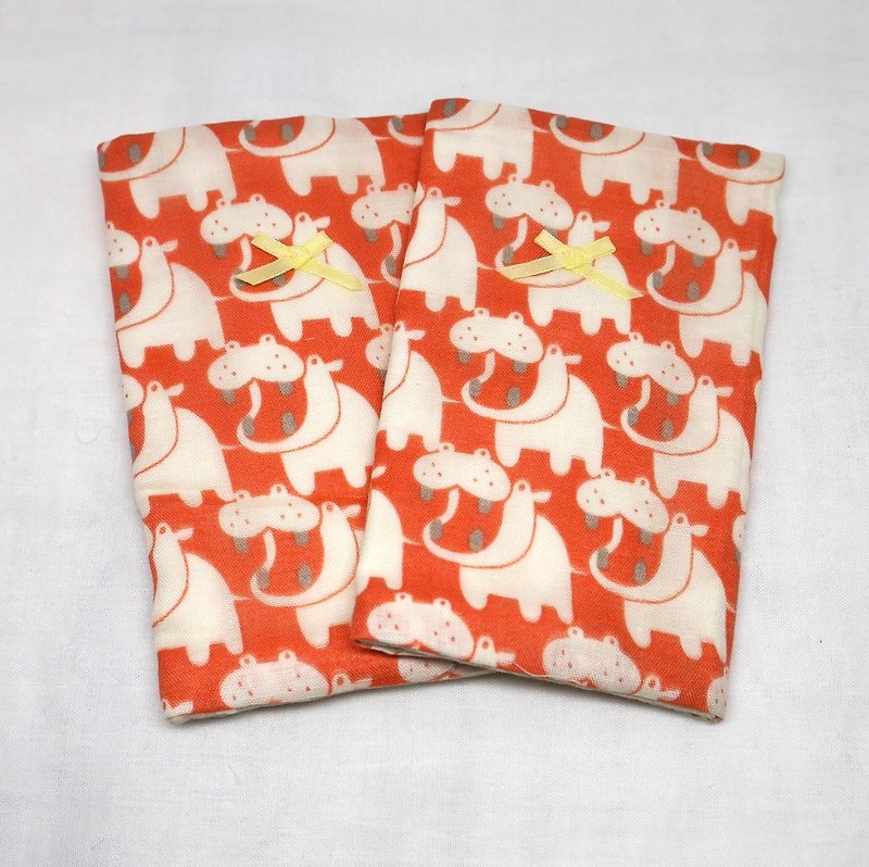 ☆ Sprong Sale ☆ Japanese Handmade 8-layer-gauze droop sucking pads - Bibs - Cotton & Hemp Orange