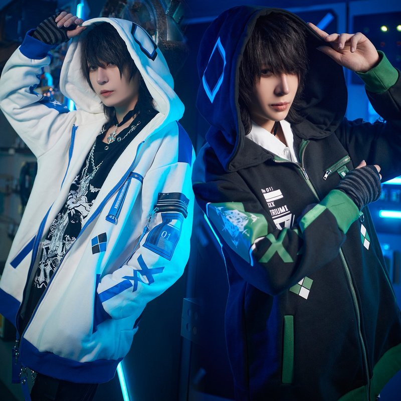 吉兒原創繪師Uki Toriumi雲散樓鳥電玩印花刷毛連帽外套【JJ4025 - 男夾克/外套 - 棉．麻 